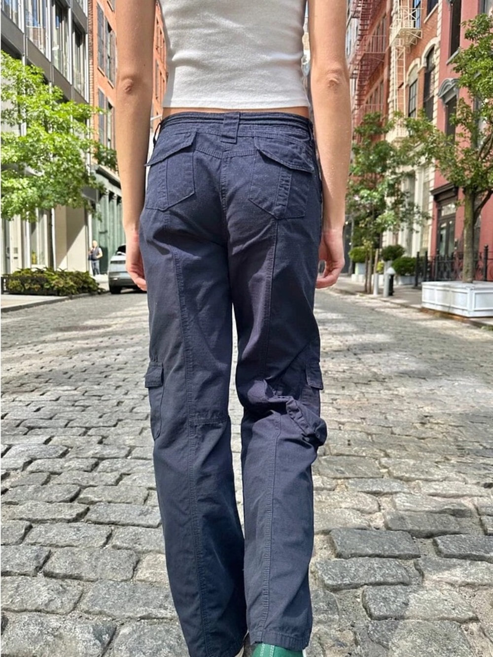 Brandy Melville Kim Cargo Pants - Navy Blue - Picture 5 of 5